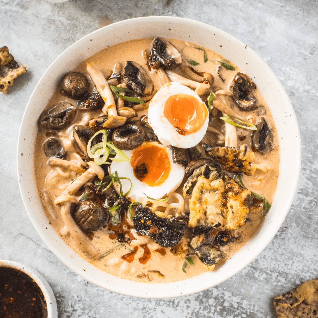 Enoki & Shiitake Mushroom Ramen with Truffle Crisp